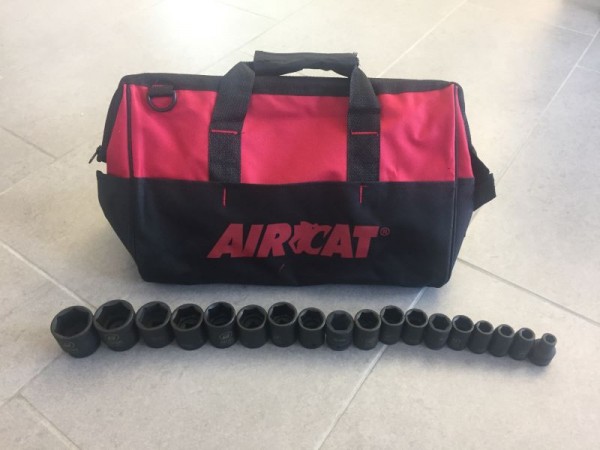 AIRCAT Schlagschrauber-Stecknuss-Set 18-teilig lang mit Tragetasche für 1/2"